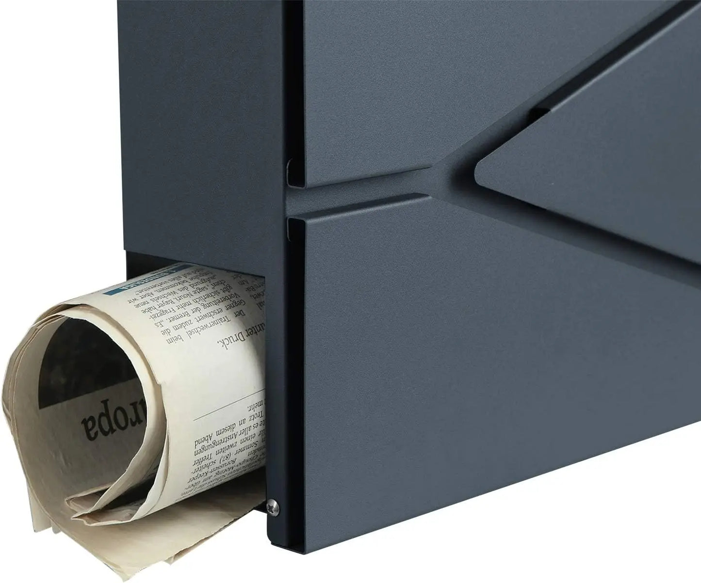 SONGMICS Wall Mounted Post Box - Modern Letterbox with Newspaper Holder & Lock - Metal Construction for UK Homes
