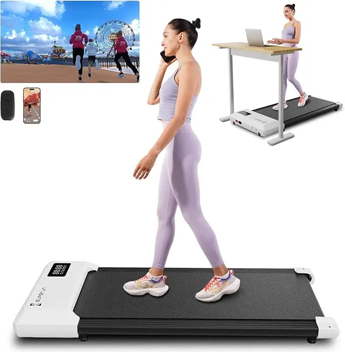 2in1 Remote Control Under Desk Walkingpad 35.5*15.5inch Run Belt Treadmill 0.6-3.8mph Treadmill for Home Office With LED Display