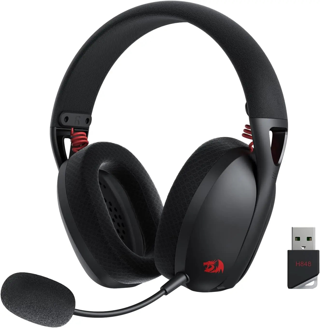 Redragon H848 Wireless Bluetooth Gaming Headset – Lightweight Over-Ear Headphones with 7.1 Surround Sound 40mm Drivers
