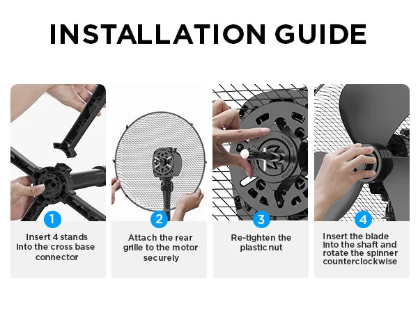 Midea 40W Pedestal Fan by COMFEE – Quiet Oscillating Standing Fan with 3 Speed Settings, Adjustable Height & Powerful Airflow – Home & Office Cooling Solution