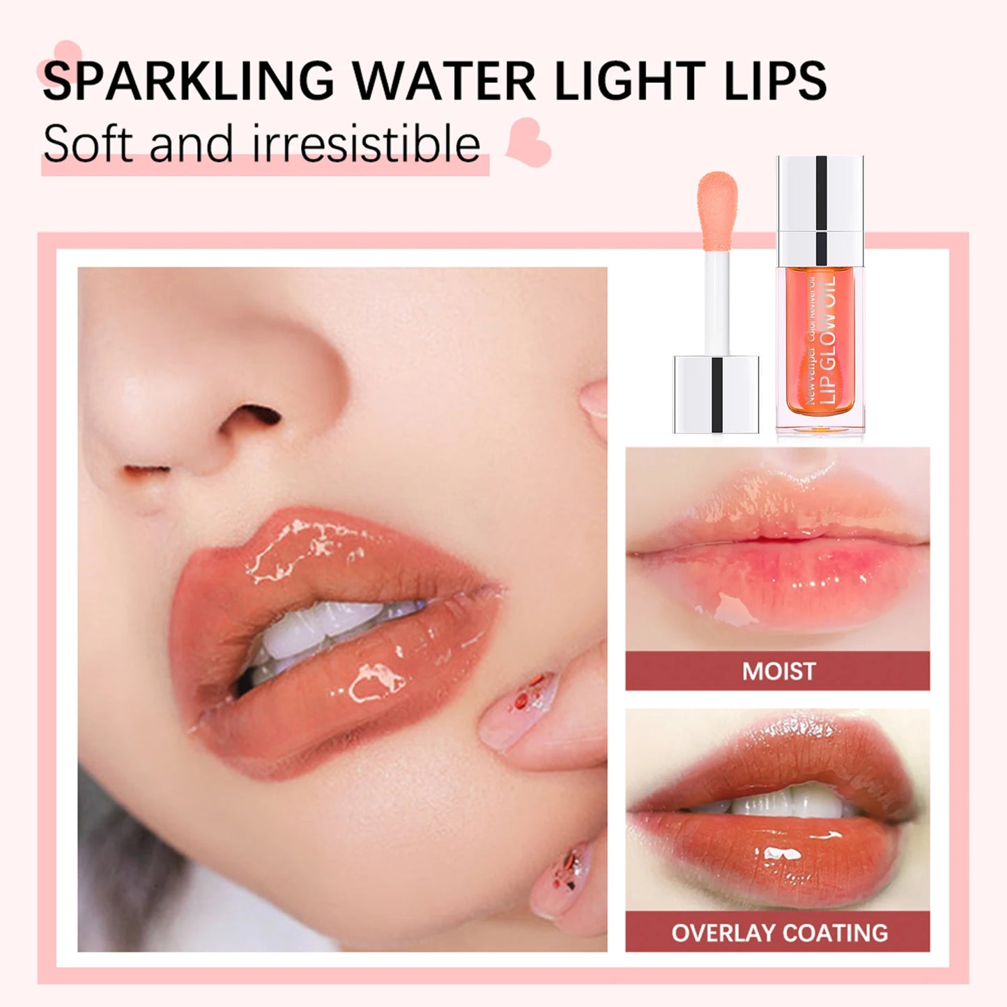 Hydrating Lip Glow Oil Long Lasting Plumping Lip Gloss Transparent Toot Lip Balm Moisturizing Lip Oil for Lip Care