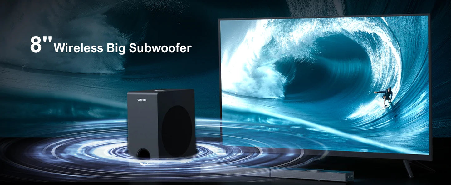 ULTIMEA 520W 5.1.2 Soundbar with Dolby Atmos for Smart TV,4K HDR Pass-through,Home Theater Wireless Bluetooth Soundbar