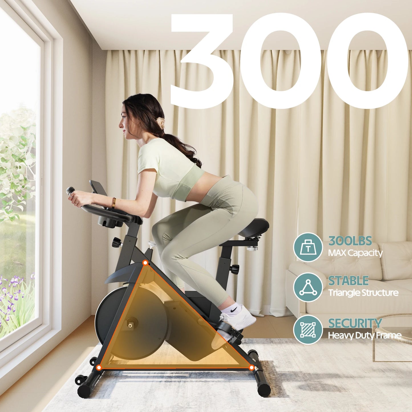 Exercise Bike Home Ergometer Exercise Bike with Adjustable Magnetic Resistance Indoor Bicycle LCD Display 100 kg Load Capacity