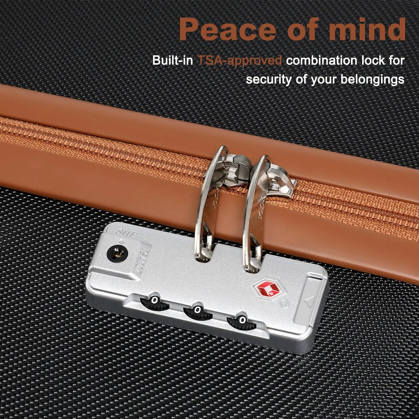 Kono Lightweight Cabin Suitcase ABS Hard Shell with 4 Spinner Wheels TSA Lock Compact Hand Luggage Travel Case