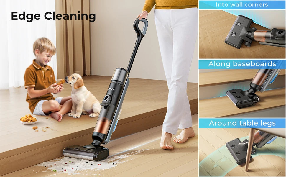 Laresar M3 Cordless Wet Dry Vacuum Cleaner Mop Edge Cleaning 55min Auto Suction Floor Washer Self-Cleaning Smart Home