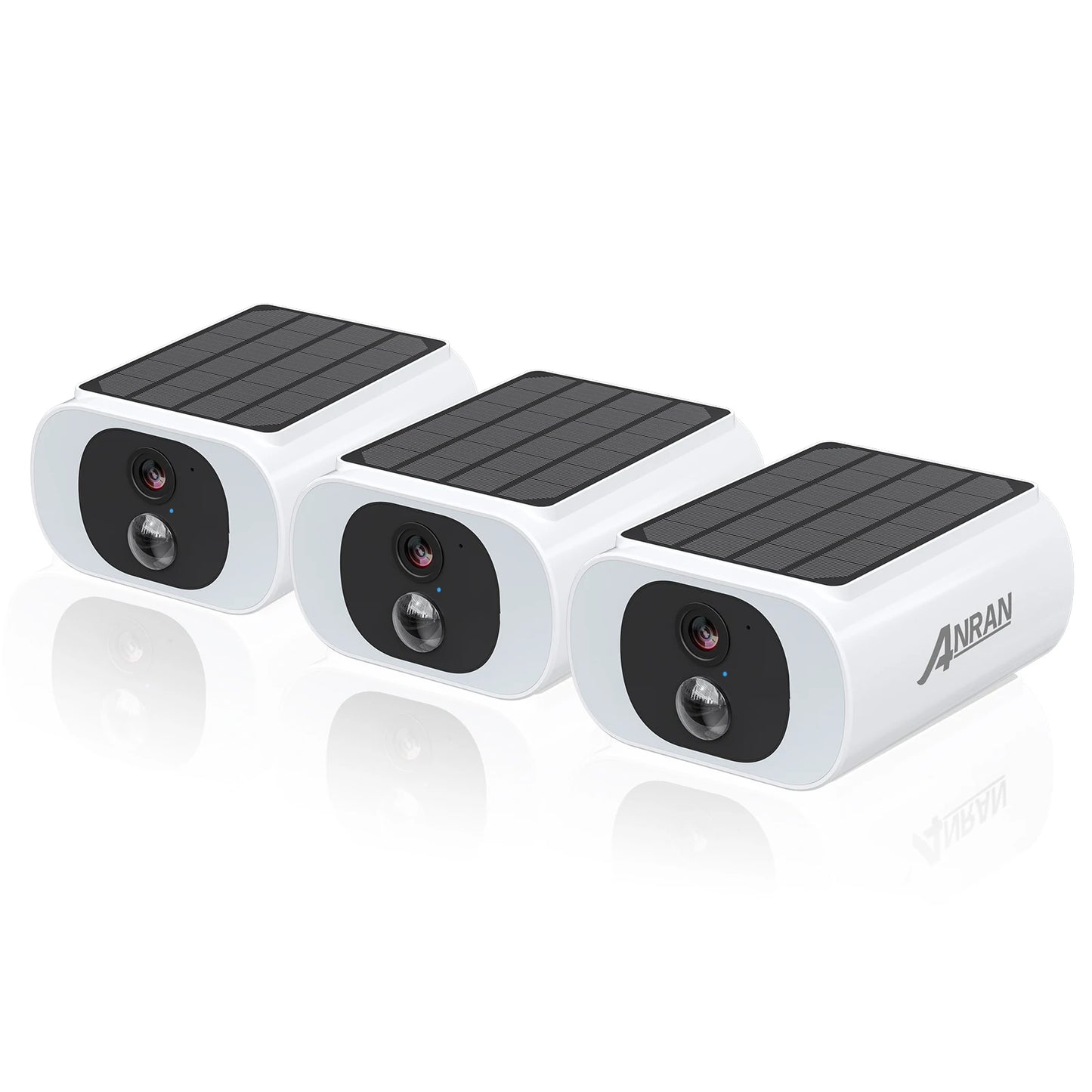 ANRAN 2/3/4PCS Outdoor Wireless WiFi Camera 2.4G | 3MP Battery-Powered Solar Security Camera with Floodlight Colour