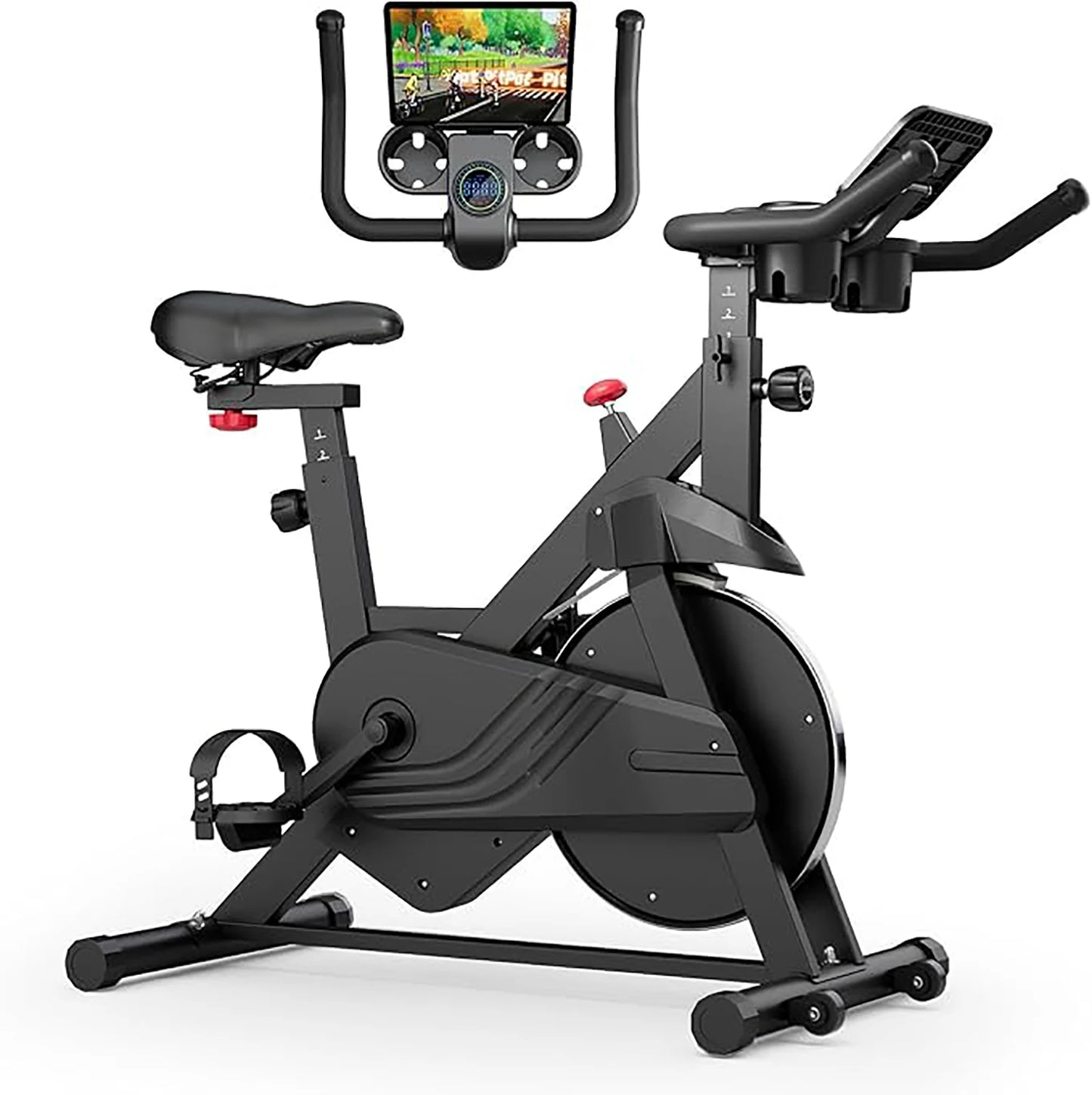Exercise Bike Home Ergometer Exercise Bike with Adjustable Magnetic Resistance Indoor Bicycle LCD Display 100 kg Load Capacity