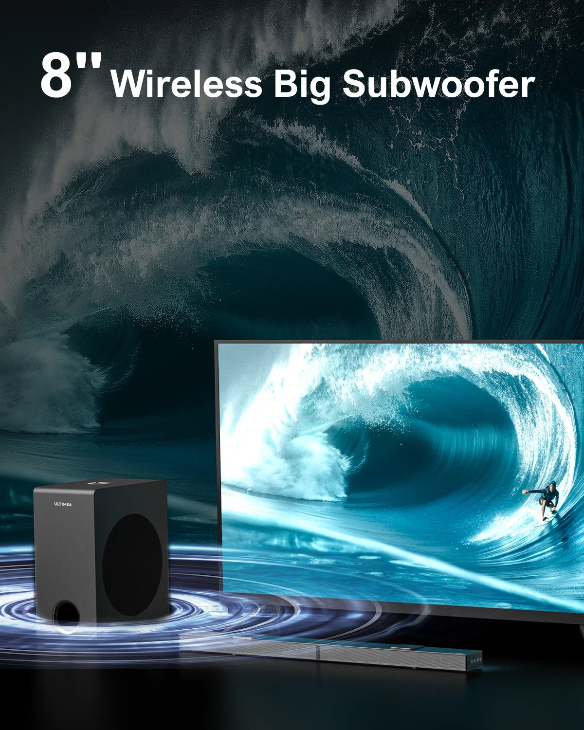 ULTIMEA 520W 5.1.2 Soundbar with Dolby Atmos for Smart TV,4K HDR Pass-through,Home Theater Wireless Bluetooth Soundbar
