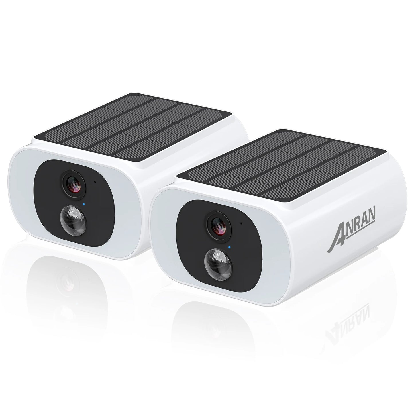 ANRAN 2/3/4PCS Outdoor Wireless WiFi Camera 2.4G | 3MP Battery-Powered Solar Security Camera with Floodlight Colour