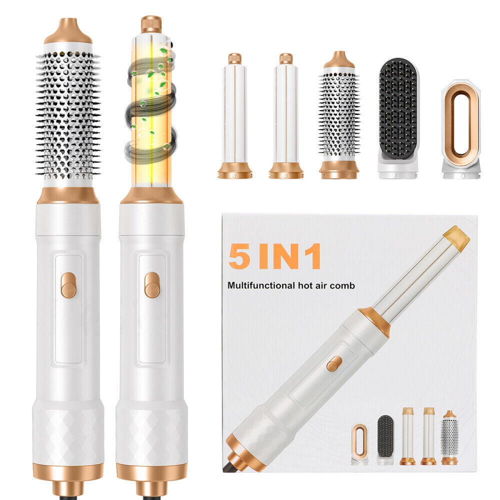 5-in-1 Professional Air Wrap Hair Styler – Dryer Curler Straightener Hot Air Brush & Volumiser – Ideal Gift for Women
