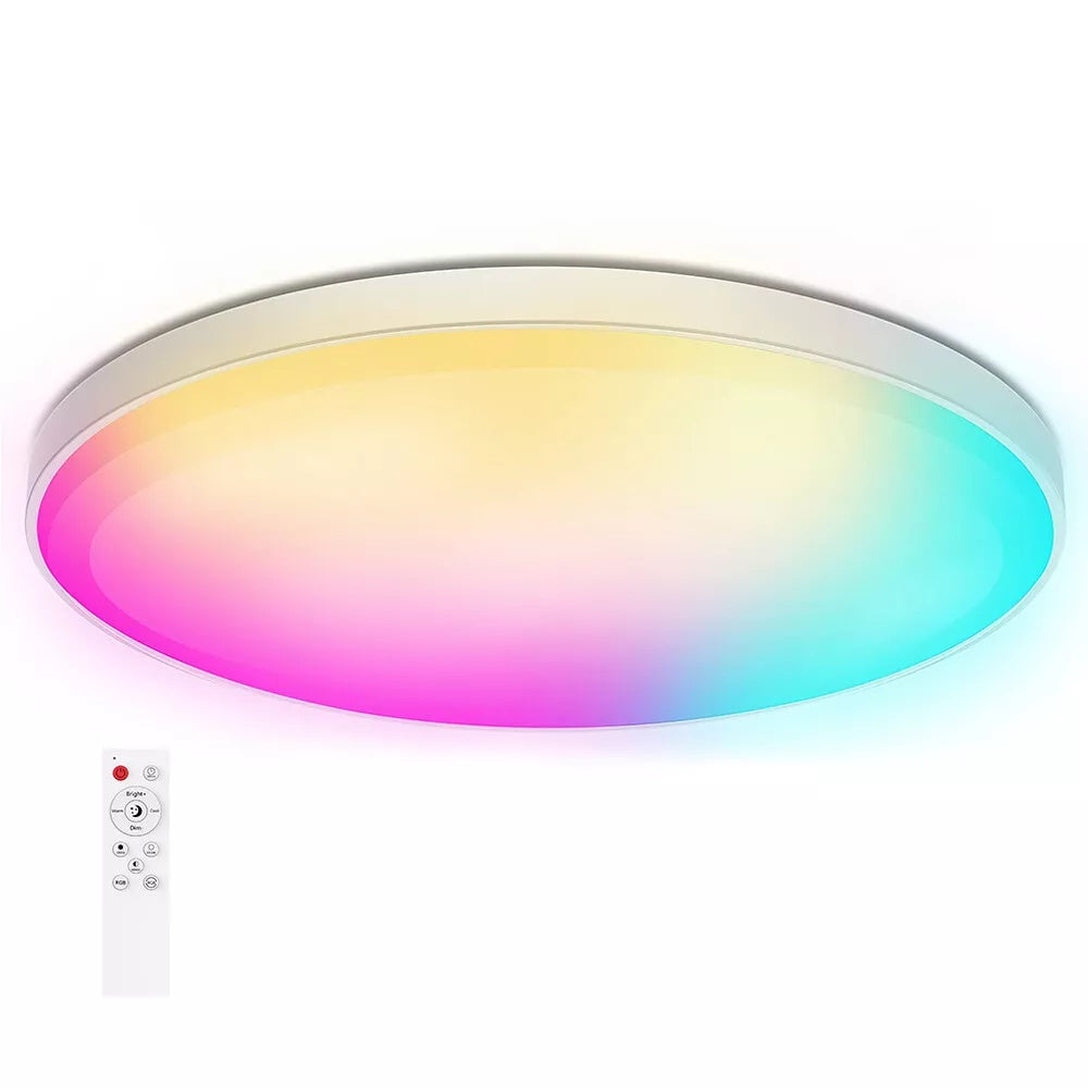 RGB LED Ceiling Light 28W | With Remote Control | IP44 Bathroom Light Fixture