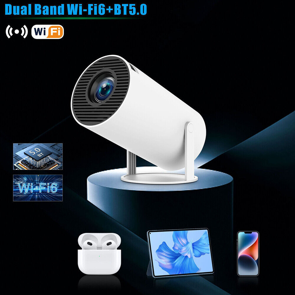 5G 4K Smart LED Projector – HD WiFi Bluetooth Home Theatre Projector with Android HDMI USB Autofocus & Screen Mirroring