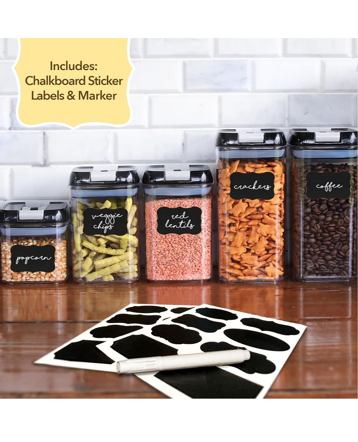 Simply Gourmet Food Storage Containers – Set of 4 BPA-Free Airtight Organisers for Kitchen – Perfect for Flour Sugar