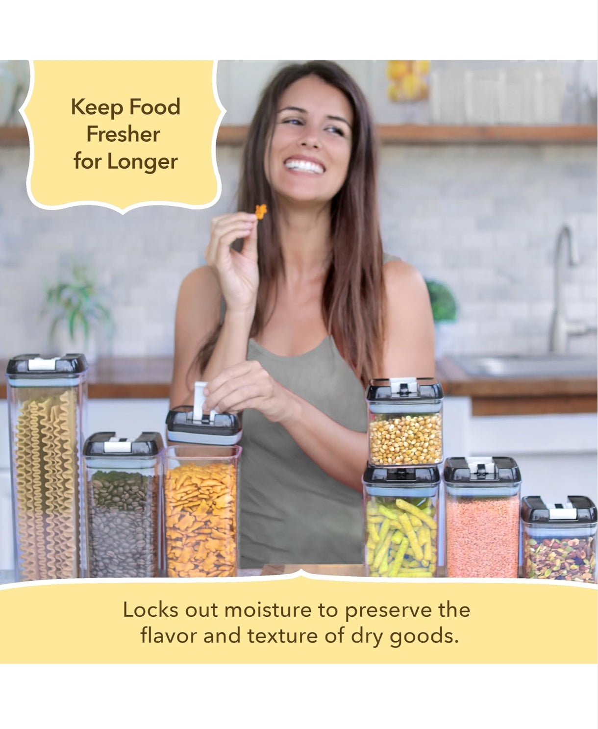 Simply Gourmet Food Storage Containers – Set of 4 BPA-Free Airtight Organisers for Kitchen – Perfect for Flour Sugar