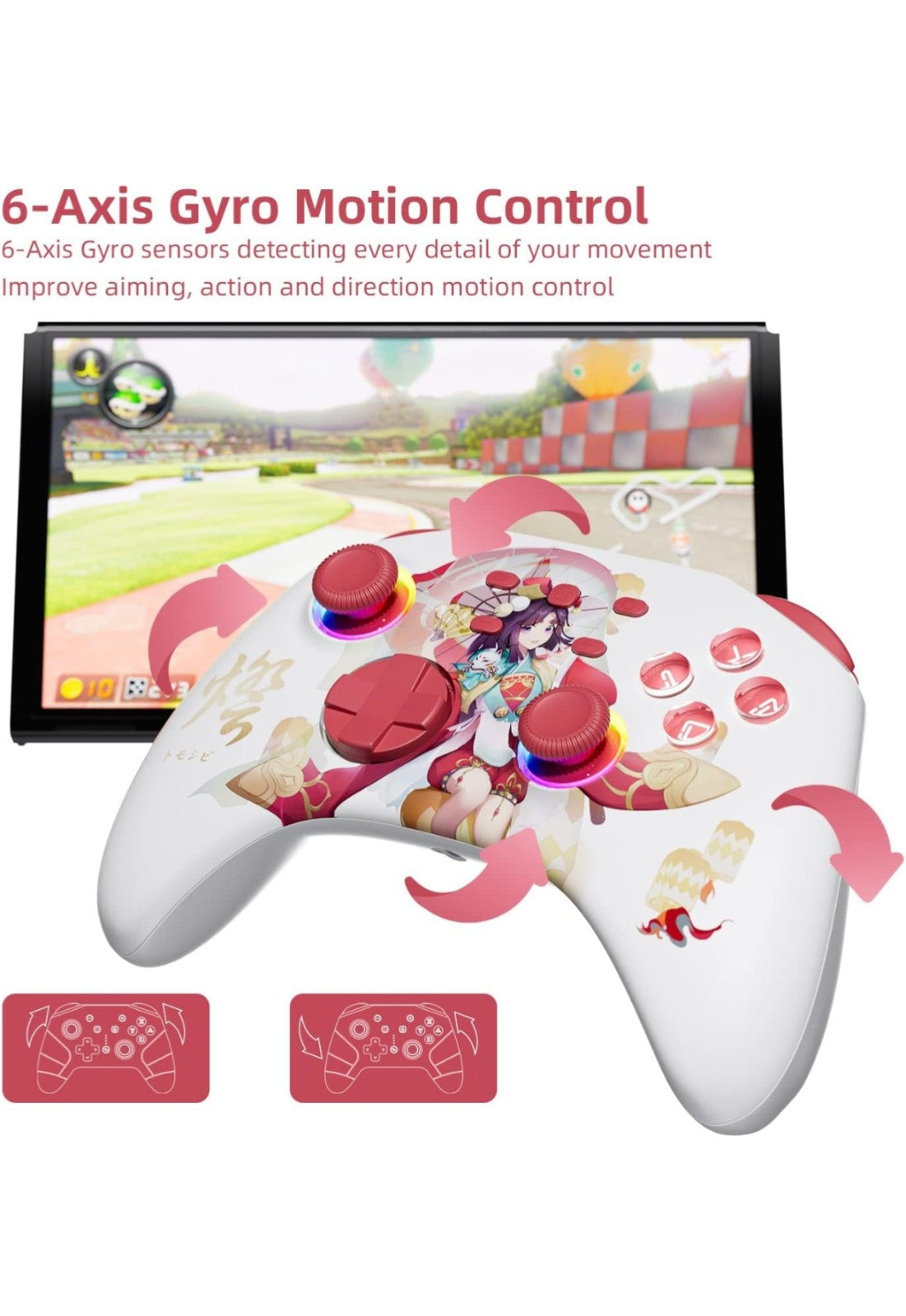 Mytrix White Bluetooth Pro Controller for iOS Android Switch PC Steam Deck