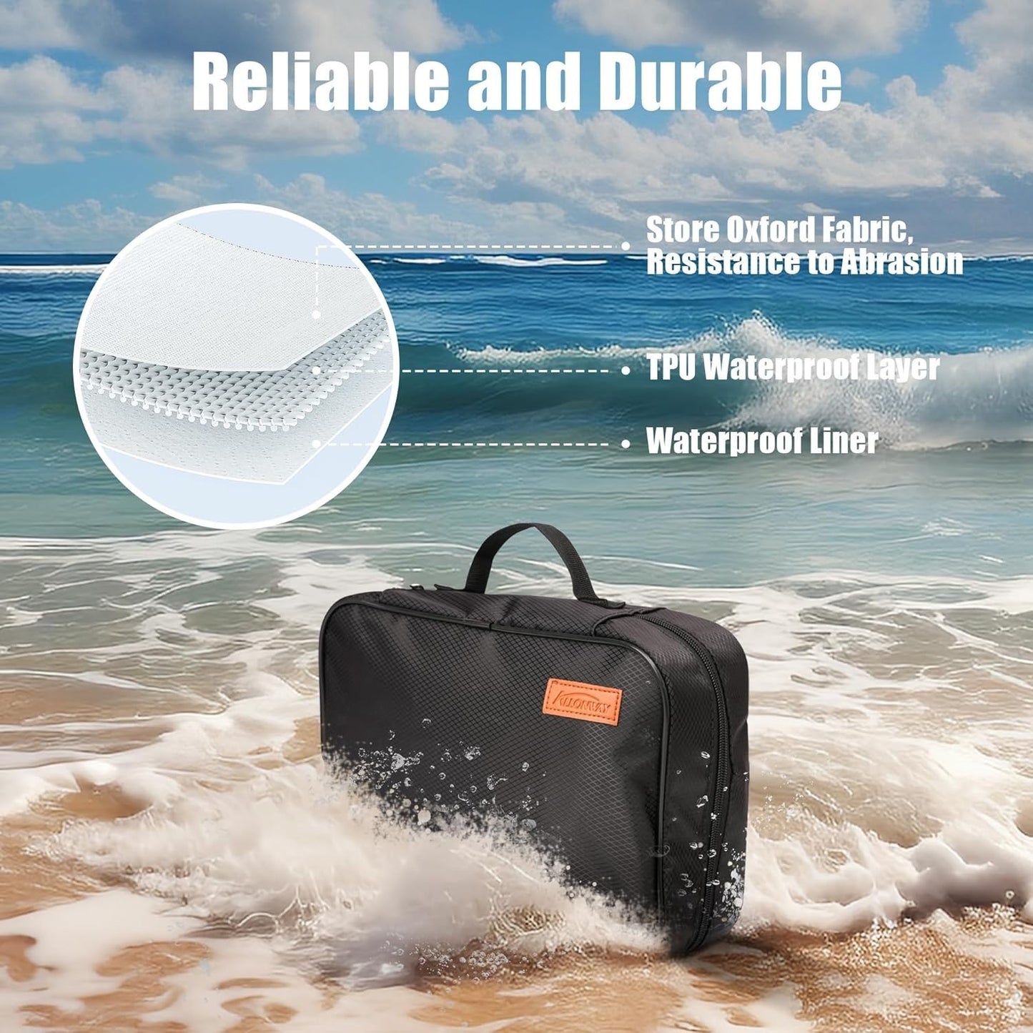 Travel Toiletry Bag, Wash Bag for Women & Men, Hanging Portable Bag with Hook