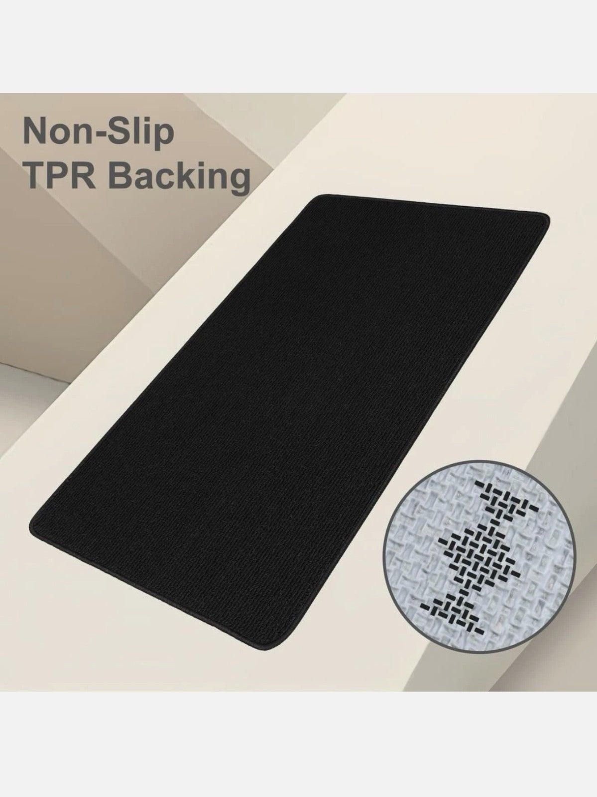 COSY HOMEER Kitchen Rugs 2 Pieces 51x76cm + 51x122cm Stain-Resistant Non-Slip