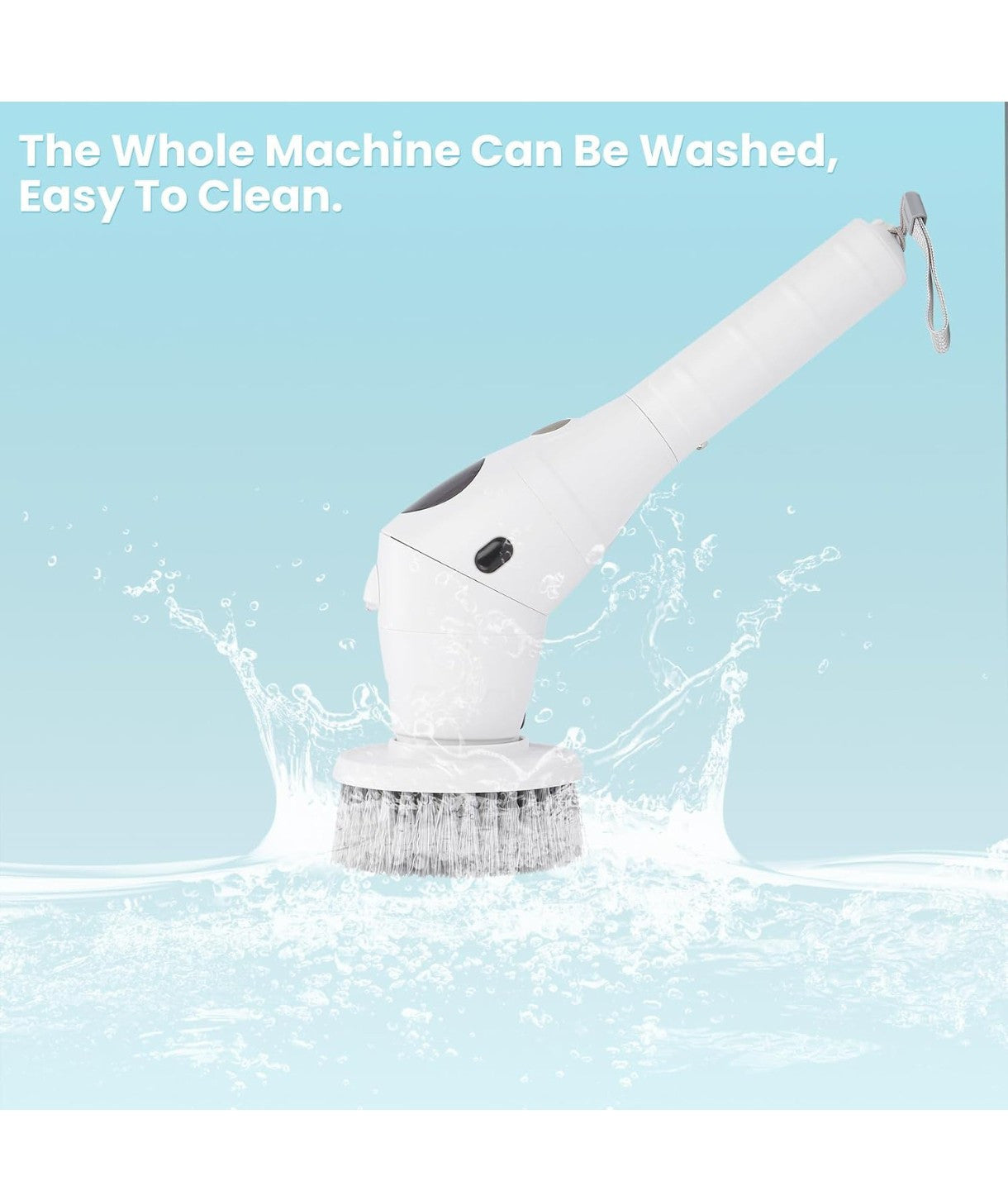 JoyGeek Cordless Spin Scrubber - LED, 8 Brush Heads, 3 Speeds for All Cleaning!