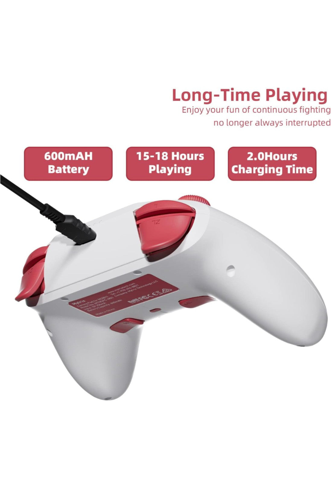 Mytrix White Bluetooth Pro Controller for iOS Android Switch PC Steam Deck