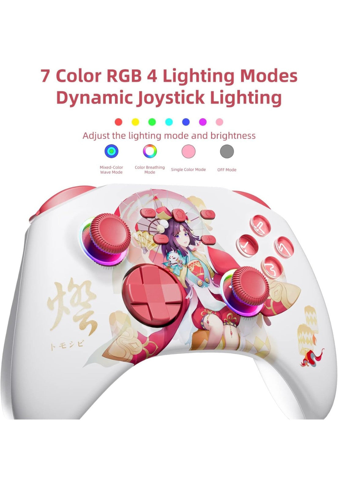 Mytrix White Bluetooth Pro Controller for iOS Android Switch PC Steam Deck