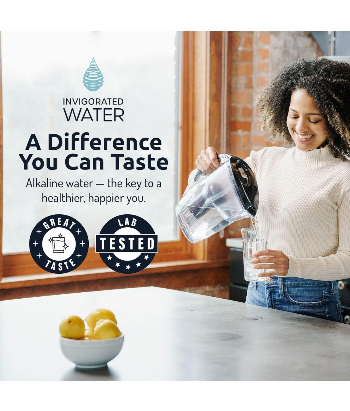 2.5l Alkaline Water Pitcher - Long-Life Filter Jug - Enhanced Water