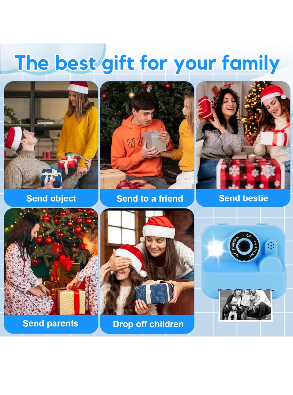 WingFly Kids Instant Print Camera – 1080P HD Digital Camera with 32GB Card