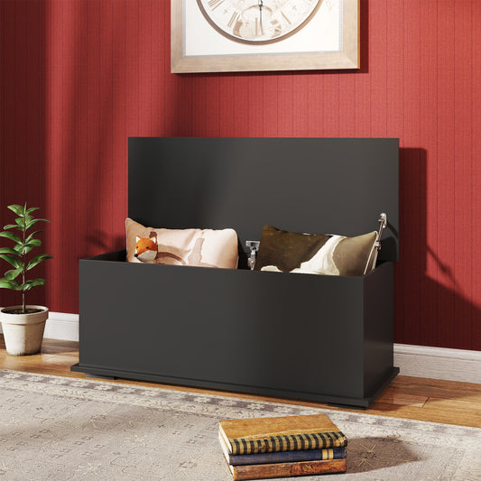 HOMCOM 113L Storage Chest with Flip-Top Lid – Black