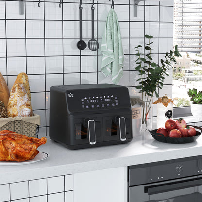 8L Dual Basket Air Fryer | 8-in-1 Digital Air Fryer Oven | 2500W | Silver