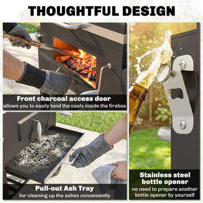 Outsunny Charcoal BBQ Grill | Adjustable Coal Pan