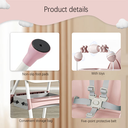 UBRAVOO Adjustable Multifunctional High Chair - Portable Baby Feeding Chair with Removable Tray & Safety Belt | UK