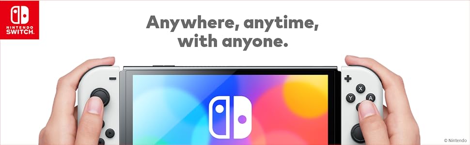 Nintendo Switch OLED Model – 7’’ Vibrant Display Enhanced Audio 64GB Storage & Dock – Portable Console for Home &