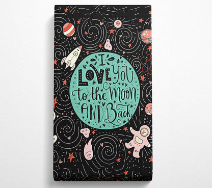 Love You Space Canvas Wall Art - Galaxy Print with Romantic Quote for UK Homes | Multiple Sizes Available