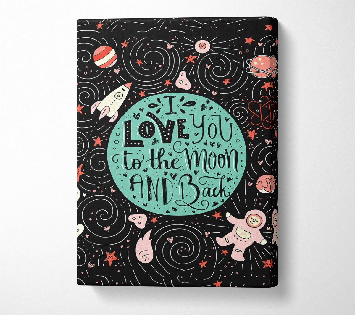 Love You Space Canvas Wall Art - Galaxy Print with Romantic Quote for UK Homes | Multiple Sizes Available