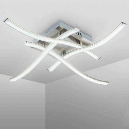 Modern LED Ceiling Light – 4 Wave Dimmable Lamps with Remote Control | Adjustable Colour Temperature for Kitchen, Living Room, Bedroom (24W, 3000K–6000K)