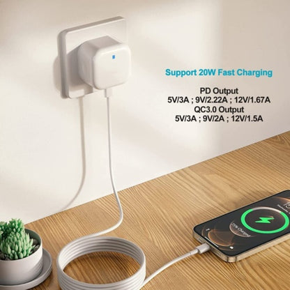 20W USB-C PD Fast Charger Plug with USB-C Cable – Quick Charging Adapter for iPhone 14/13/12/11 Pro XR XS & More