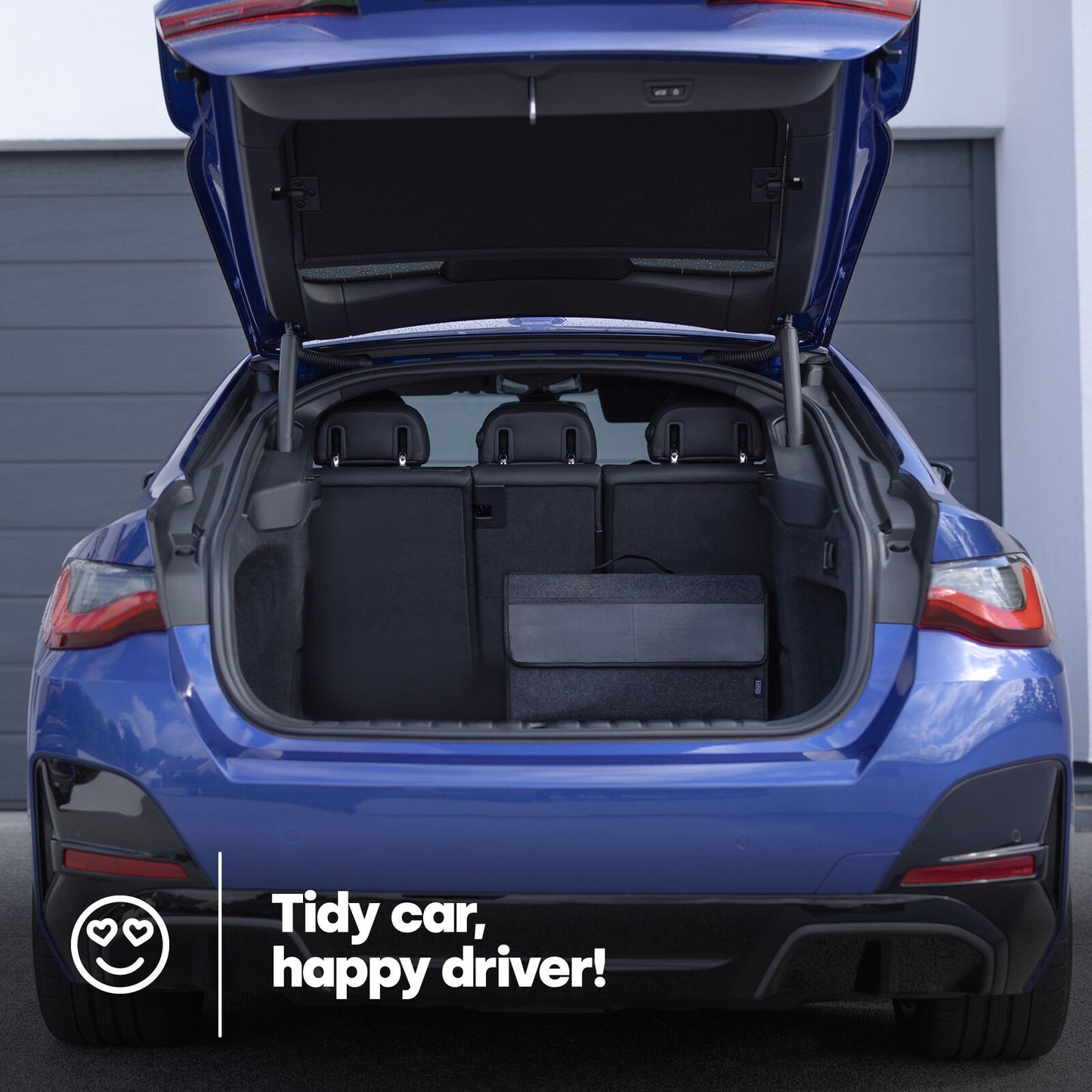 Foldable Car Boot Storage Organiser – Portable Trunk Storage Box Bag with Hook & Loop Fastening – Durable Grey Fabric – UK Stock