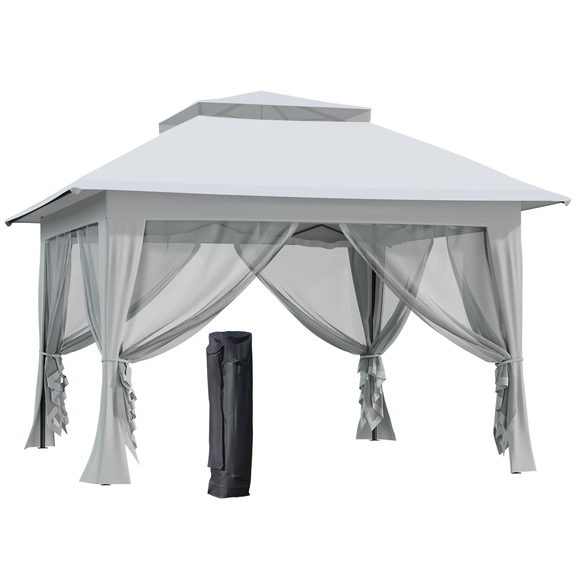 Outsunny pop up gazebo with netting 3.6 x 3.6m