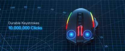 Redragon M612 PRO Wireless Gaming Mouse - 8000 DPI RGB Gaming Mouse with 11 Programmable Buttons for UK Gamers