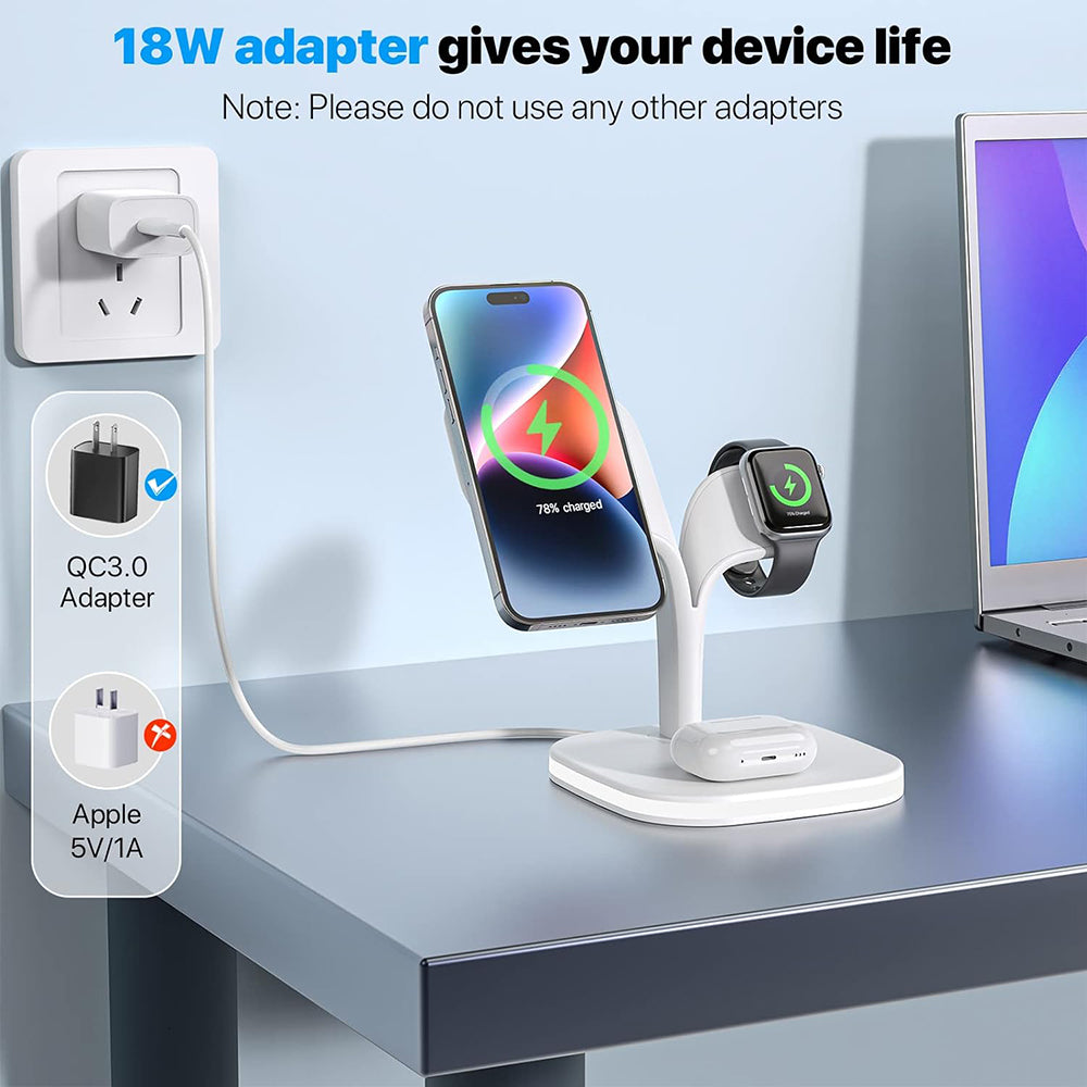 5 in1 Foldable Wireless Fast Charger Dock Station for Apple - Available in Black and White