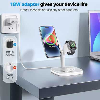 5 in1 Foldable Wireless Fast Charger Dock Station for Apple - Available in Black and White