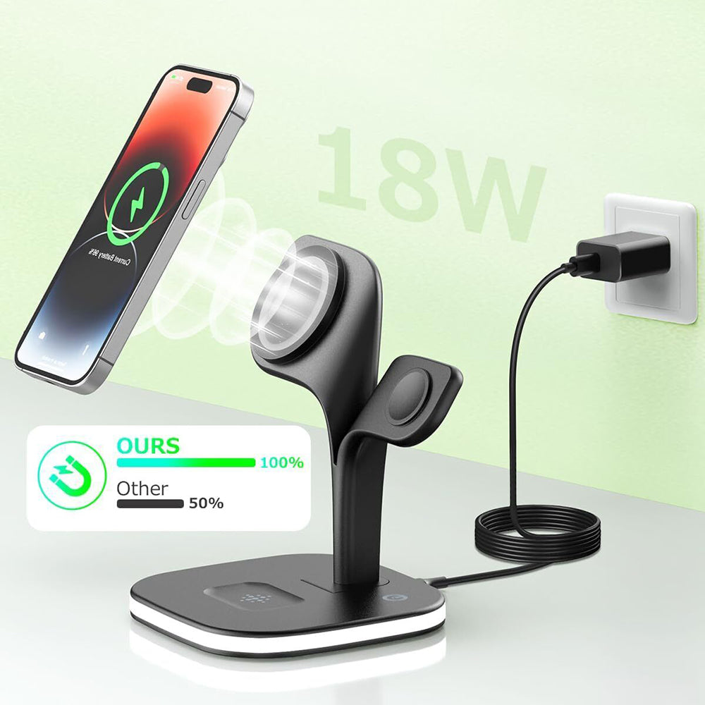 5 in1 Foldable Wireless Fast Charger Dock Station for Apple - Available in Black and White