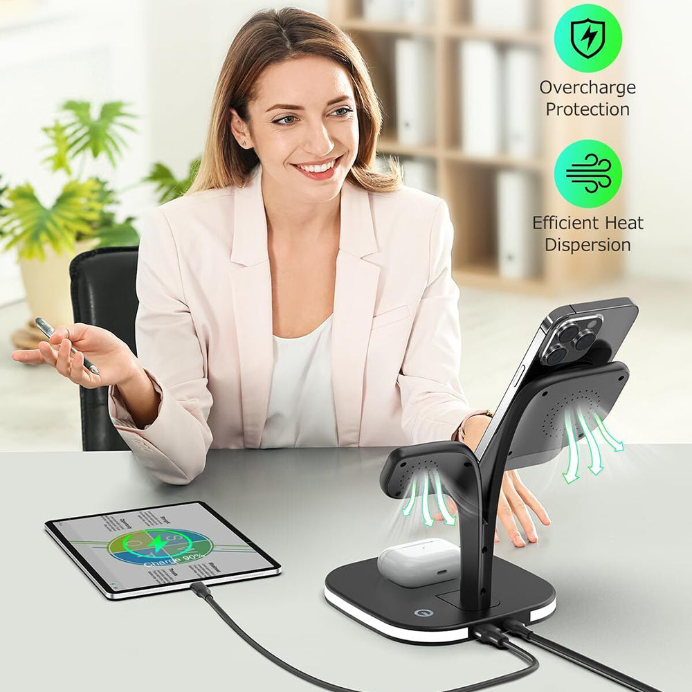 5 in1 Foldable Wireless Fast Charger Dock Station for Apple - Available in Black and White