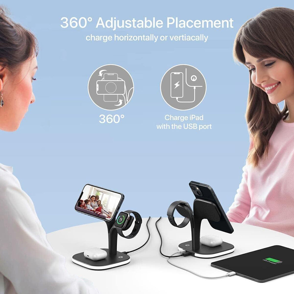 5 in1 Foldable Wireless Fast Charger Dock Station for Apple - Available in Black and White
