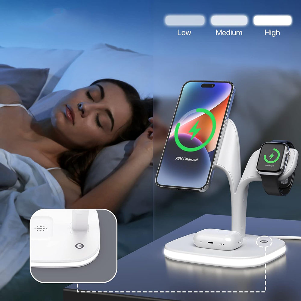 5 in1 Foldable Wireless Fast Charger Dock Station for Apple - Available in Black and White