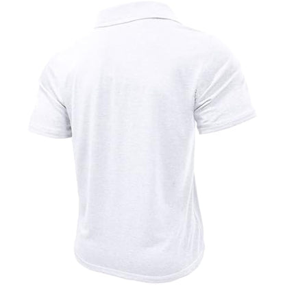Men's Short Sleeve Polo Shirt | Regular Fit Summer Casual Top — White, Size L