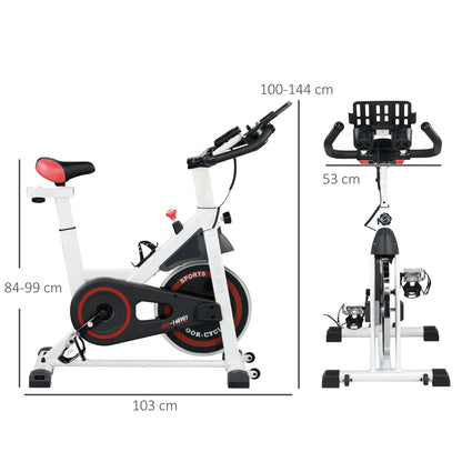 AFLOIA Exercise Bike | 8kg Flywheel Indoor Cycling Machine | White