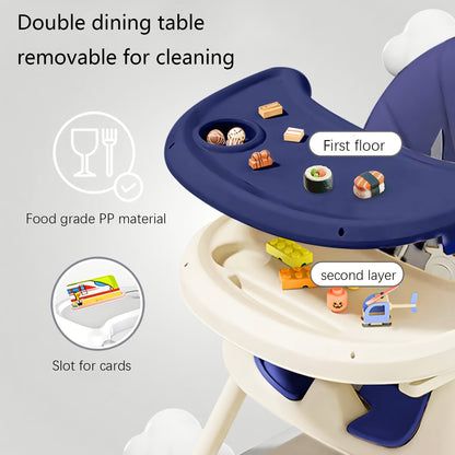 UBRAVOO Adjustable Multifunctional High Chair - Portable Baby Feeding Chair with Removable Tray & Safety Belt | UK