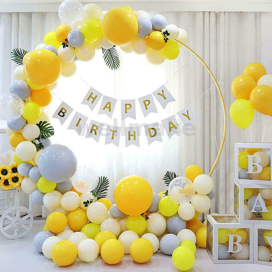 2M Round Hoop Balloon Arch Backdrop Frame | Gold Display Stand for Wedding & Events