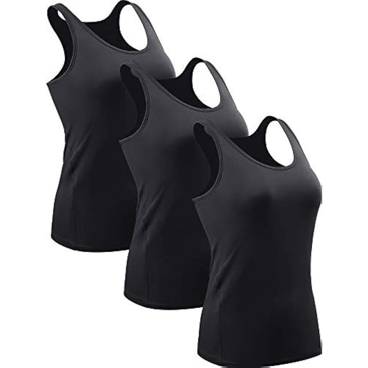 Cadmus Women's Sleeveless Vest 3 Pack | Stretch Tank Top Base Layer | Casual Undershirt