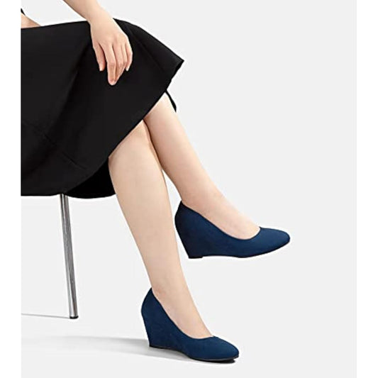 Greatonu Women’s Wedge Court Shoes – Mid Heel Office Platform Shoes